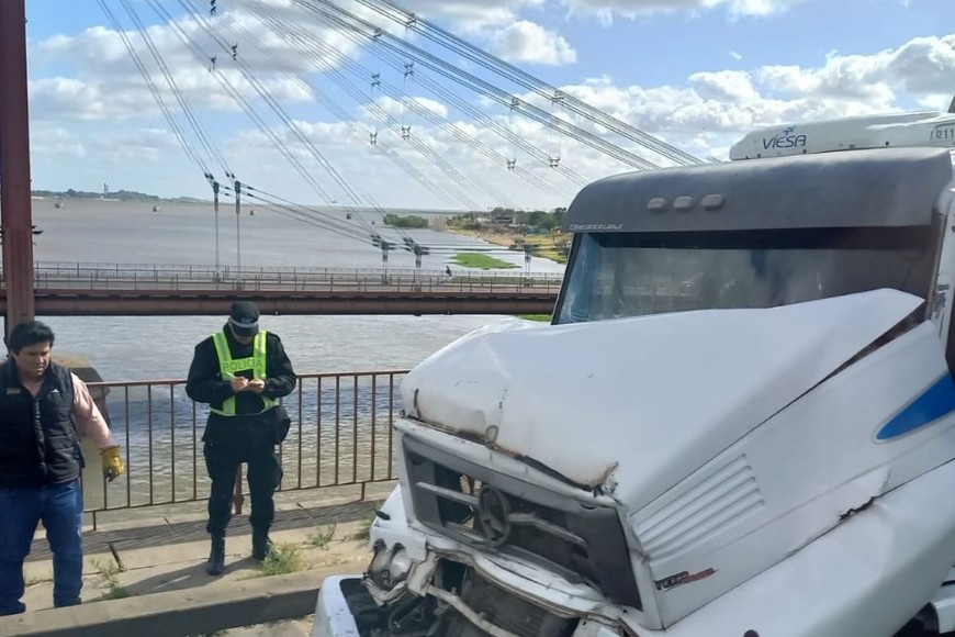 Uno de los camiones involucrados en el accidente. Crédito: El Litoral