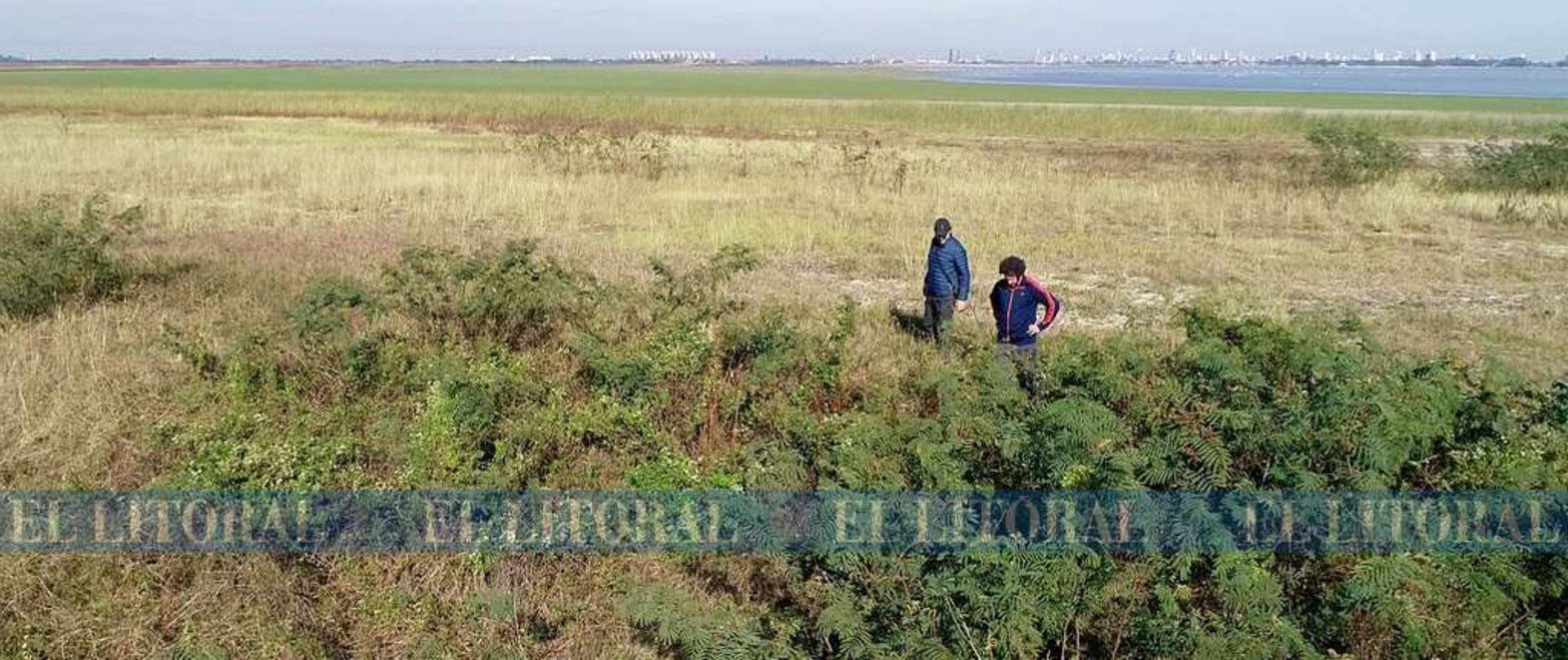 Un equipo del diario El Litoral recorrió, junto al antropólogo Gabriel Cocco, el albardón donde comenzará la excavación .