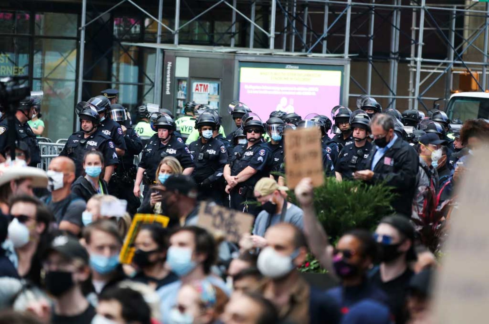 Manifestantes en las calles de Nueva York