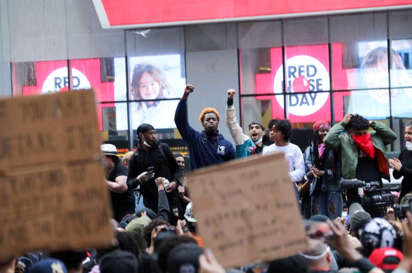 Manifestantes en las calles de Nueva York