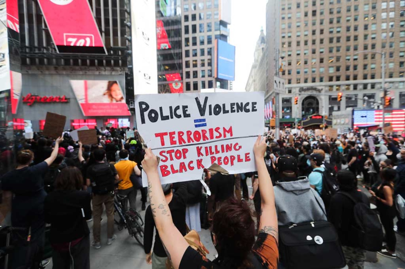 Manifestantes en las calles de Nueva York