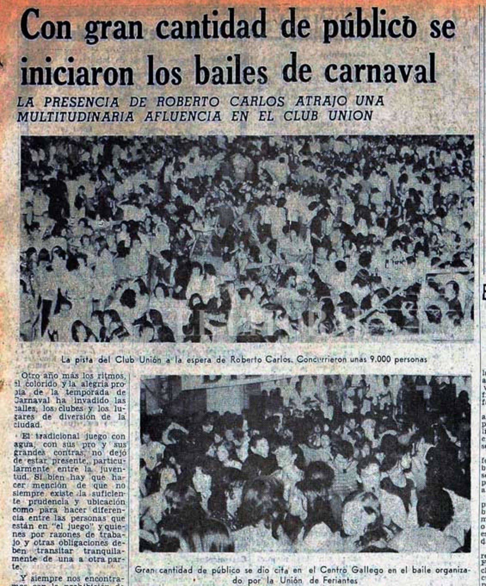 Año 1974. Carnaval en Unión