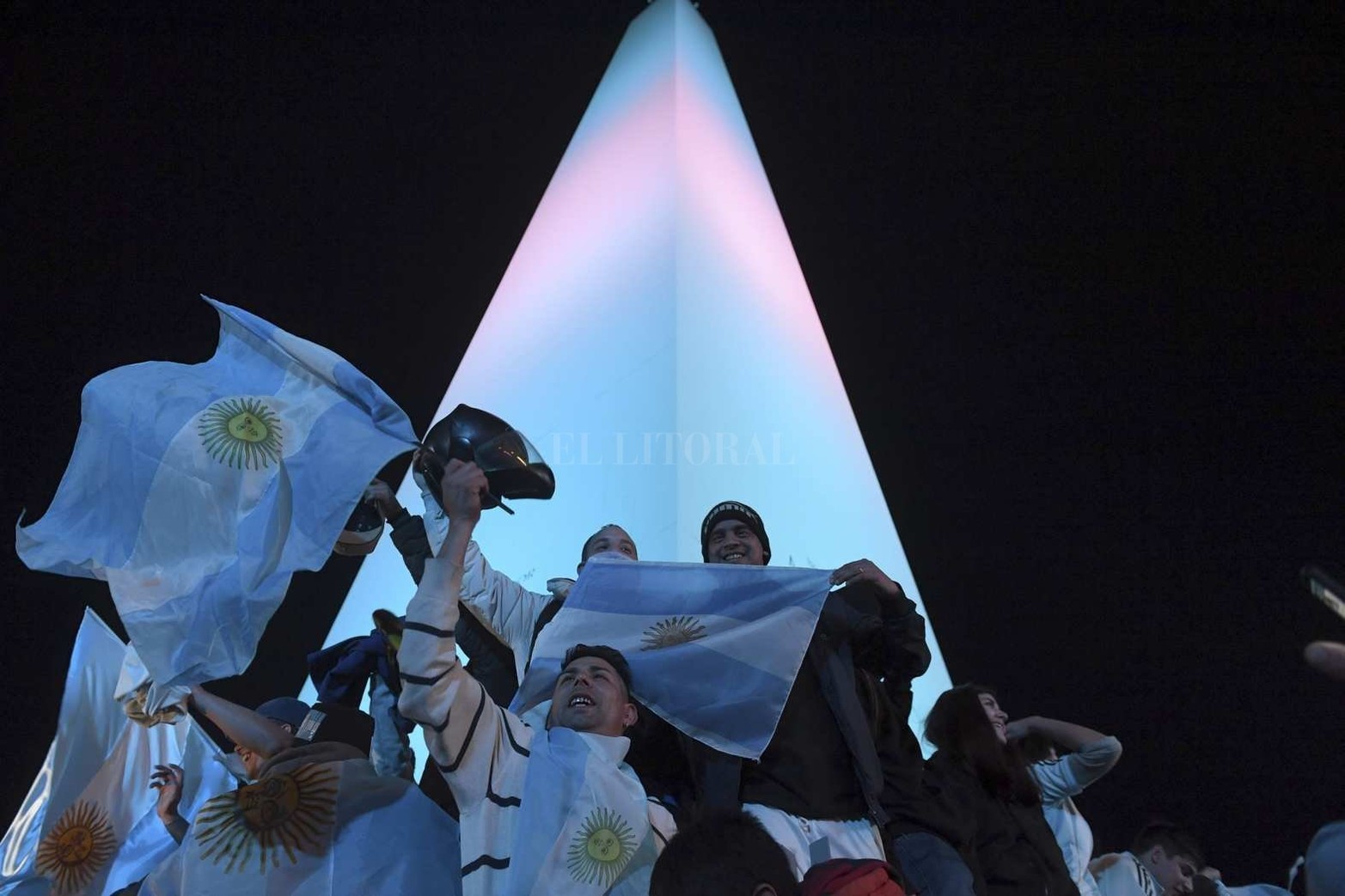 En el Obelisco en Buenos Aires.