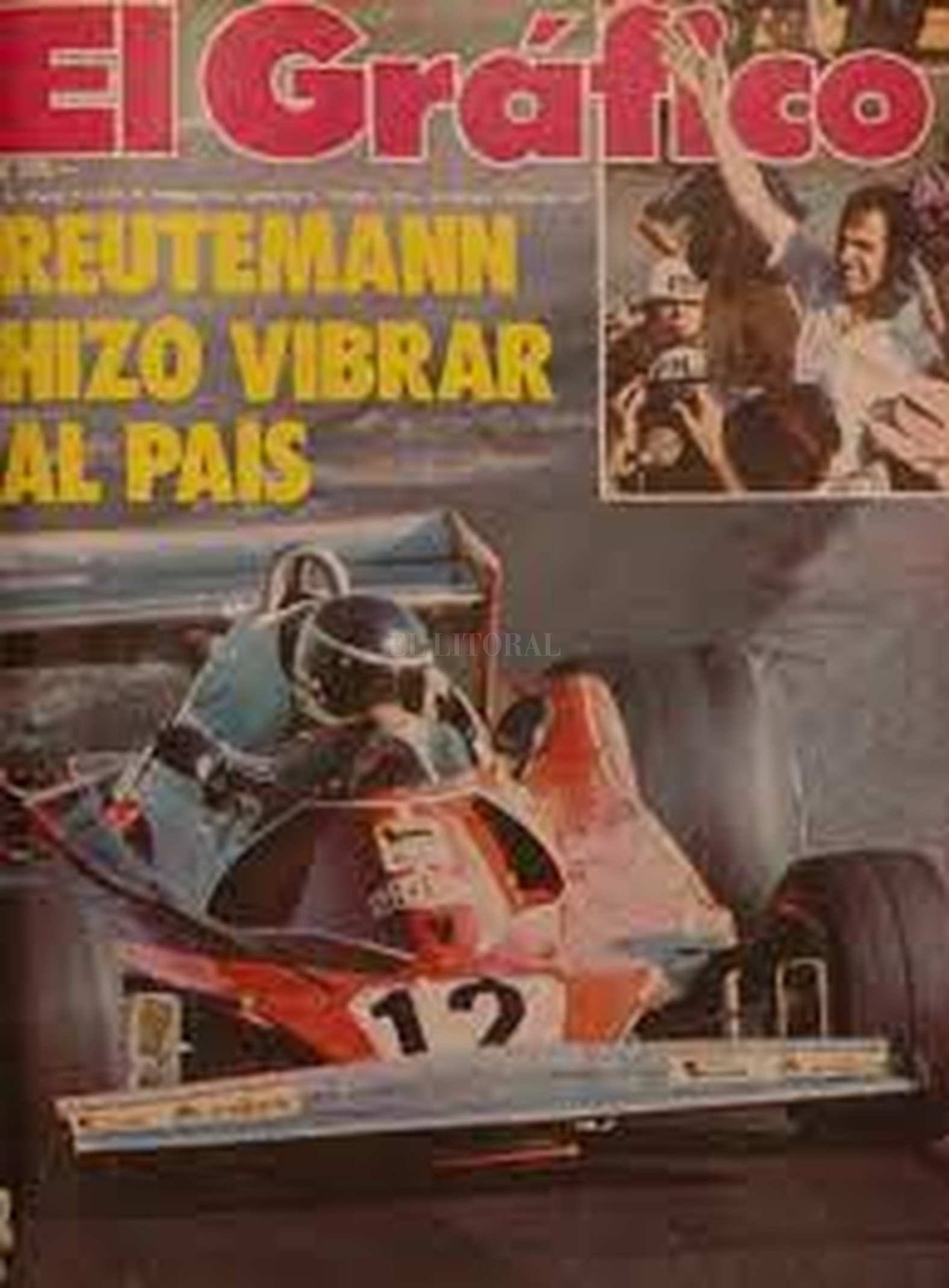 Tapa de la revista El Gráfico de enero de 1977. "Reutemann hizo vibrar al país" dice la publicación. Unos días antes había hecho podio con la Ferrari en el autódromo de Buenos Aires.