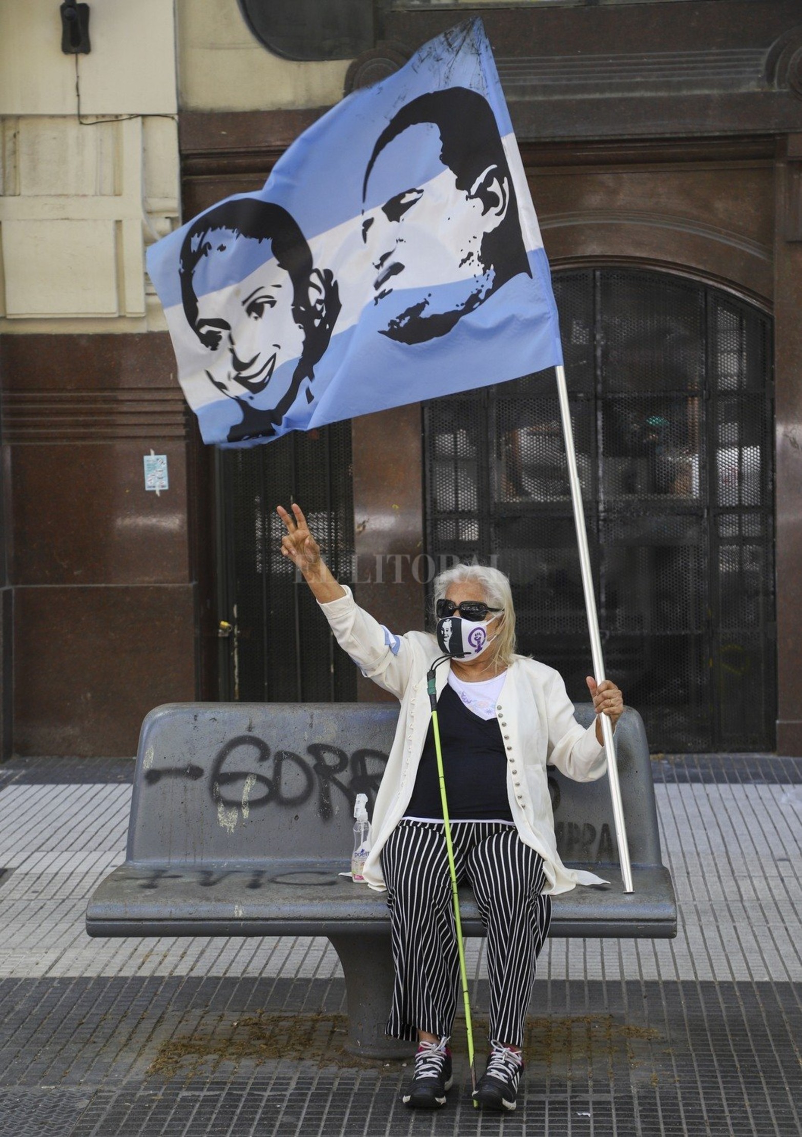 El presidente Alberto Fernández fue el único disertante en el acto por el Día de la Militancia que se realizó hoy en Plaza de Mayo.