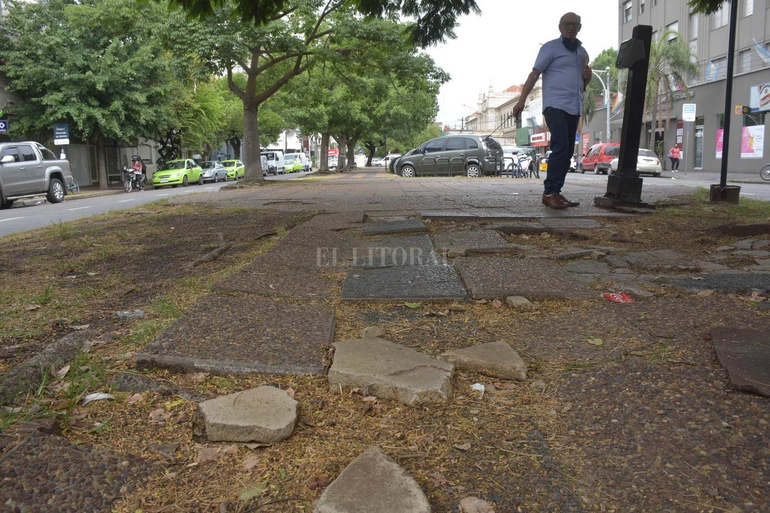 Llama la atención que cuatro cuadras de bulevar Pellegrini nunca hayan sido remodeladas, pese a que hace años fue restaurado todo el resto del paseo, desde la rotonda de Unión hasta el Puente Colgante, al igual que el nuevo bulevar Freyre.