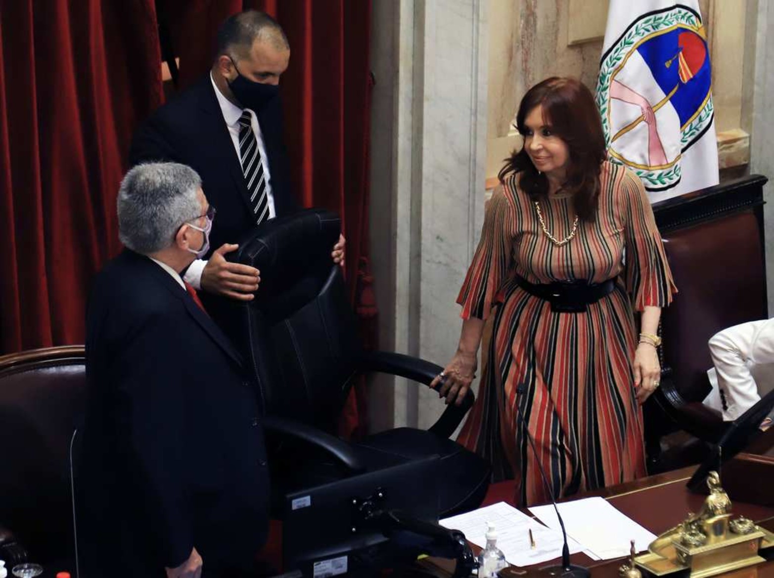 La vice Presidenta Cristina Kirchner a cargo del Senado.