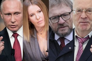 ELLITORAL_205976 |  Internet Algunos de los candidatos: Vladimir Putin, Ksenia Sobchak, Grigory Yavlinsky y Vladimir Zhirinovski.