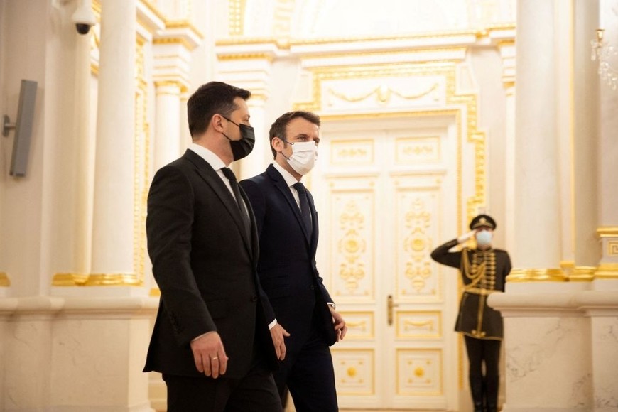 ELLITORAL_435818 |  Reuters. Zelensky, primer ministro de Ucrania, recibió a su par de Francia, Macron.