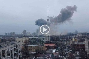 ELLITORAL_440358 |  Twitter Ataque ruso a la torre de televisión de Kiev.