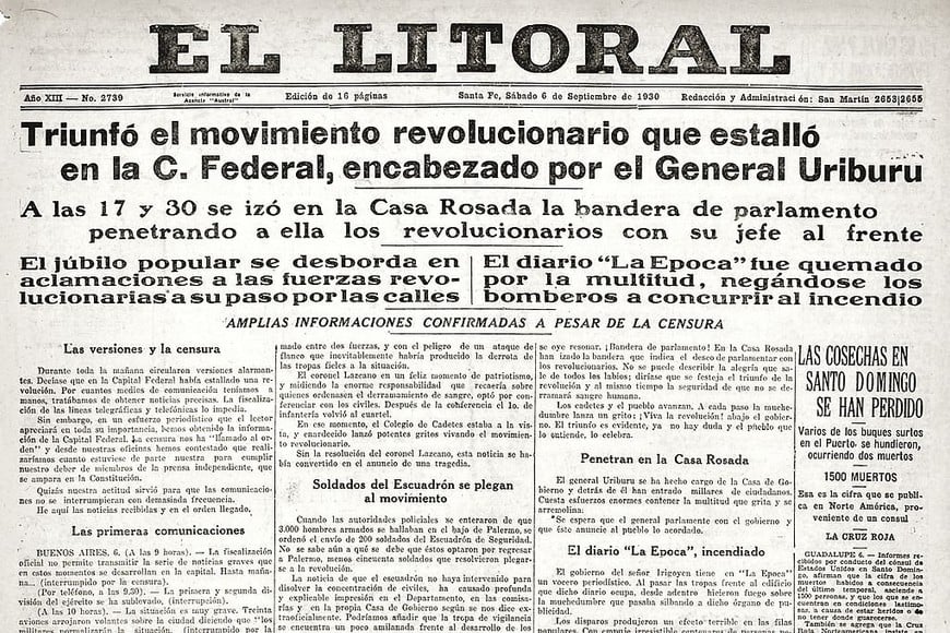 ELLITORAL_323816 |  Archivo El Litoral Portada del diario El Litoral.