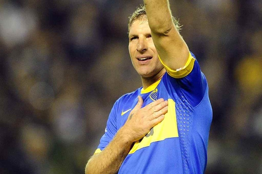 ELLITORAL_382920 |  Télam. Diez años atrás, Martín Palermo se despedía de la hinchada de Boca en una emotiva ceremonia en la Bombonera.