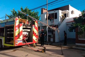 ELLITORAL_429417 |  Gentileza Prensa URXV El hecho se produjo este viernes en horas de la tarde, en una vivienda de dos pisos de la calle 9 de Julio 1129, en el centro de Coronda.