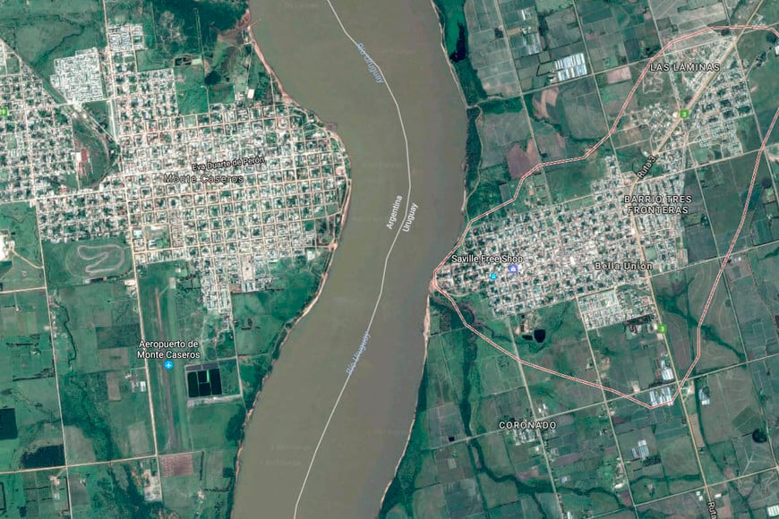 ELLITORAL_397787 |  Google Maps Imagen aérea de ambas ciudades fronterizas.