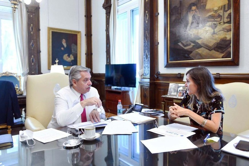 ELLITORAL_436446 |  Presidencia de la Nación El anuncio se realizó luego de una reunión que Fernández mantuvo al mediodía con la titular de la Anses, Fernanda Raverta.