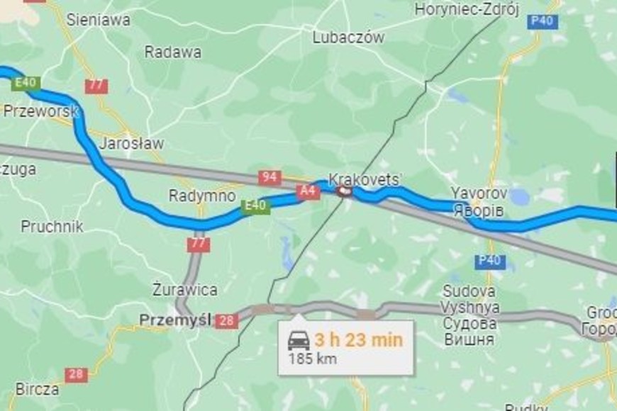 ELLITORAL_445983 |  Google Maps Recorrido de Rzeszow a Lviv.