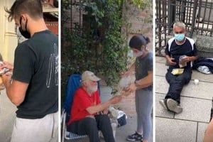 Tres postales de las recorridas que realizan los voluntarios de la fundación. Crédito: Gentileza Actitud Solidaria