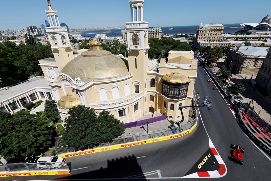 Formula One F1 - Azerbaijan Grand Prix - Baku City Circuit, Baku, Azerbaijan - June 10, 2022
Ferrari's Charles Leclerc during practice REUTERS/Hamad I Mohammed