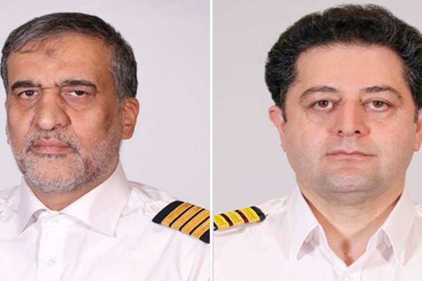 El piloto Gholamreza Ghasemi y el copiloto Mahdi Museli. Crédito: Gentileza