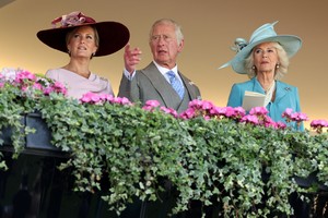 Horse Racing - Royal Ascot - Ascot Racecourse, Ascot, Britain - June 14, 2022
Britain's Prince Charles and Camilla, Duchess of Cornwall with Sophie, Countess of Wessex are seen ahead of the races REUTERS/Phil Noble