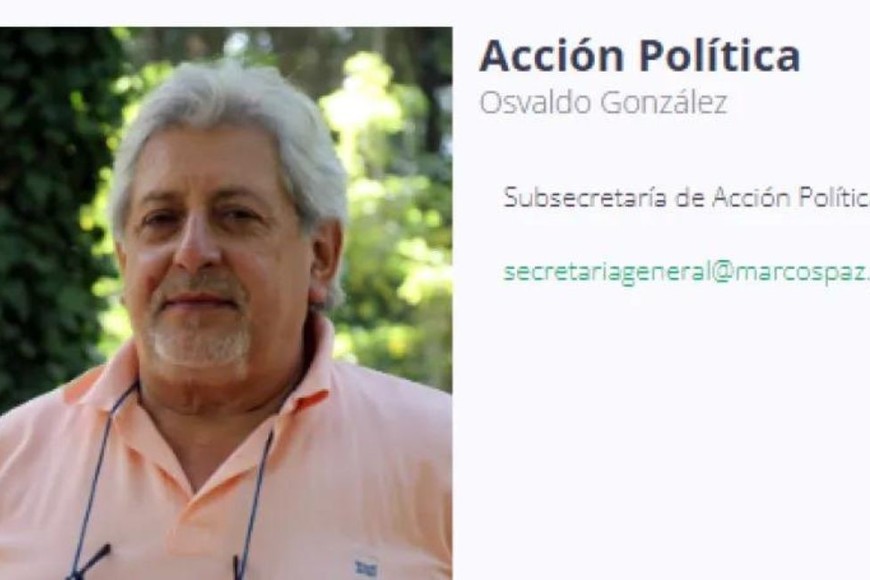 Perfil de González en el sitio oficial de la Municipalidad de Marcos Paz.