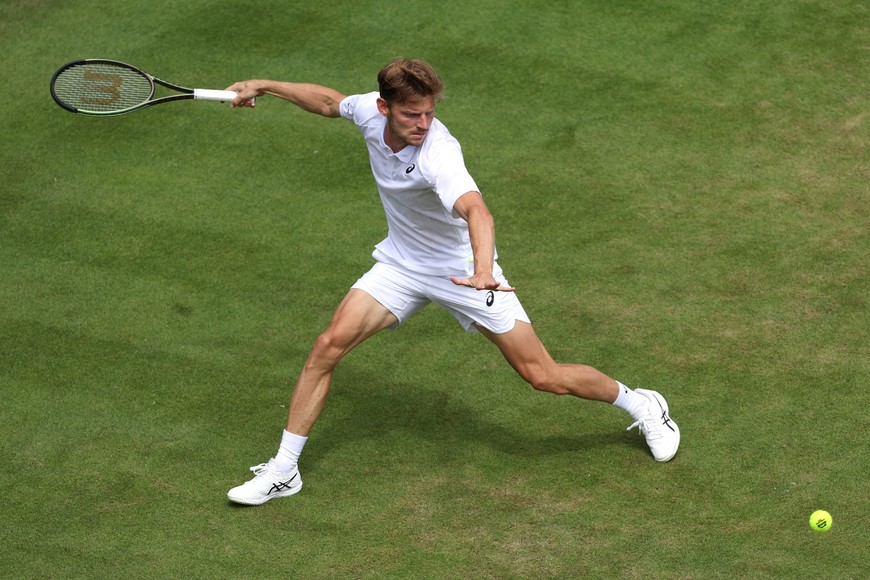 Tennis - Wimbledon - All England Lawn Tennis and Croquet Club, London, Britain - June 29, 2022
Belgium's David Goffin in action during his second round match against Argentina's Sebastian Baez REUTERS/Paul Childs