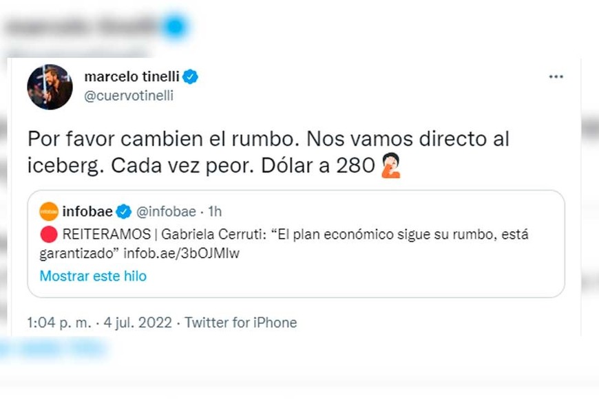 Marcelo Tinelli se mostró preocupado por la crisis.