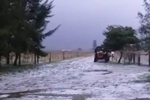 Granizo en Calchaquí departamento Vera