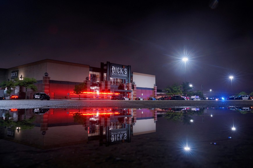 A general view of Greenwood Park Mall, after a shooting, in the Indianapolis suburb of Greenwood, Indiana, U.S. July 17, 2022.  REUTERS/Cheney Orr