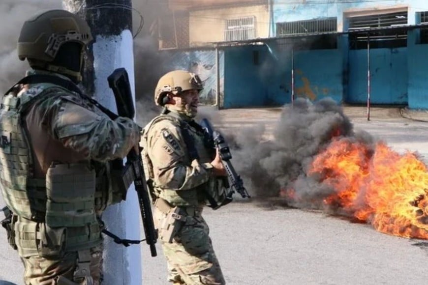 Un operativo policial en una favela de Río de Janeiro, Brasil,