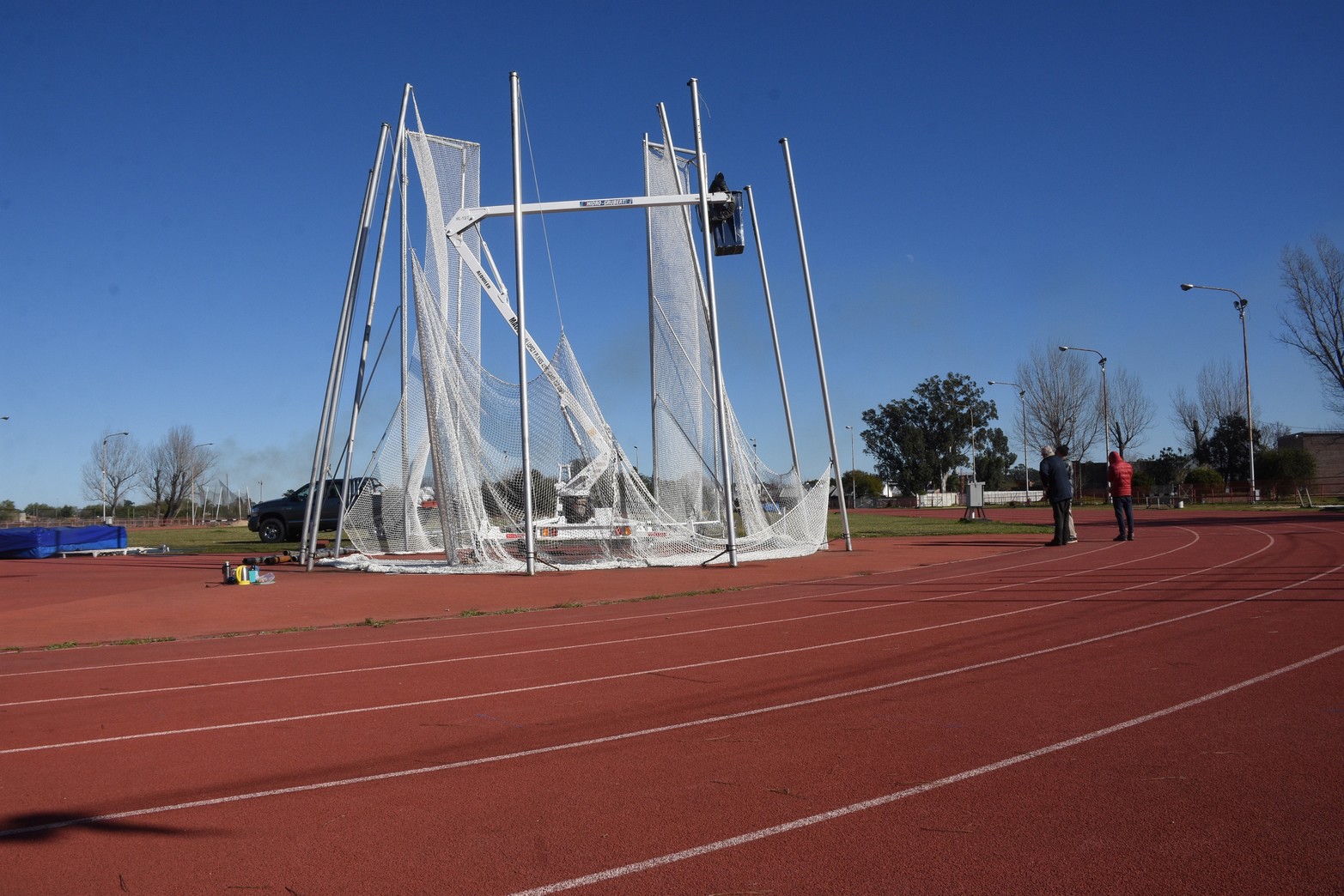 Obras en el CARD. Desde la pista así luce la nueva red. Foto Mauricio Garín