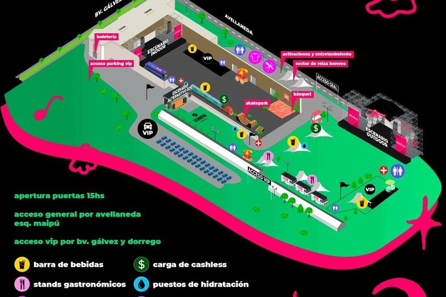 El plano del predio completo de la Estación Belgrano