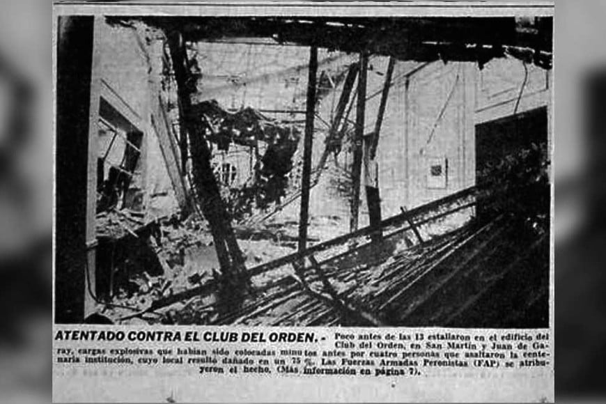 Atentado Club del Orden 13 de octubre 1972