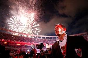 Soccer Football - Primera Division - River Plate v Rosario Central - Monumental Antonio Vespucio Liberti, Buenos Aires, Argentina - October 16, 2022
Marcelo Gallardo during a ceremony after his last match as River Plate coach REUTERS/Agustin Marcarian