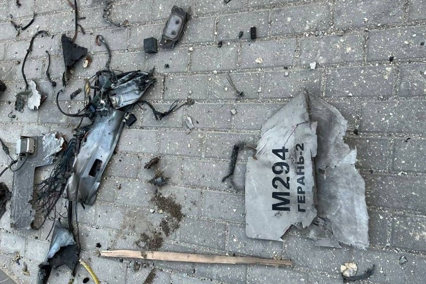 Los restos de uno de los drones "suicidas".