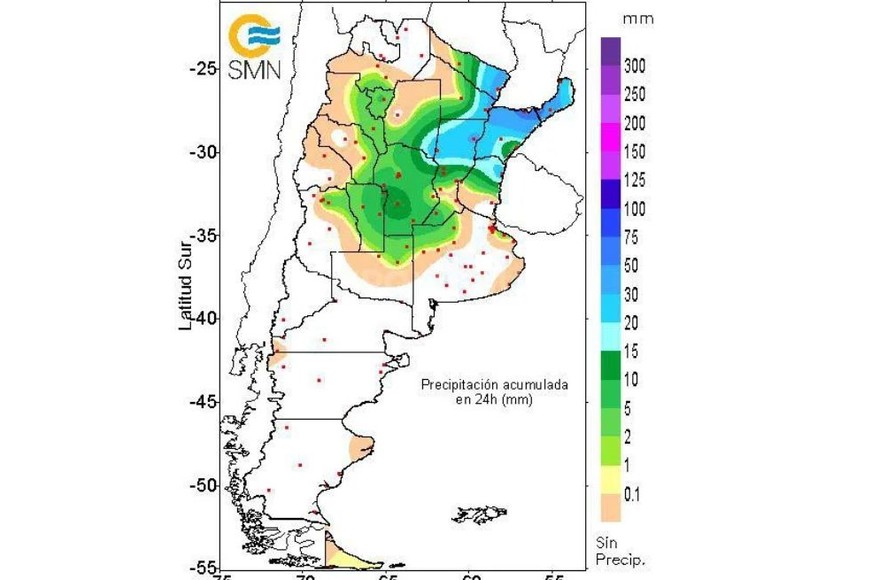 Los valores corresponden al periodo comprendido entre las 9hs del 19/10/2022 y las 9hs del 20/10/2022.