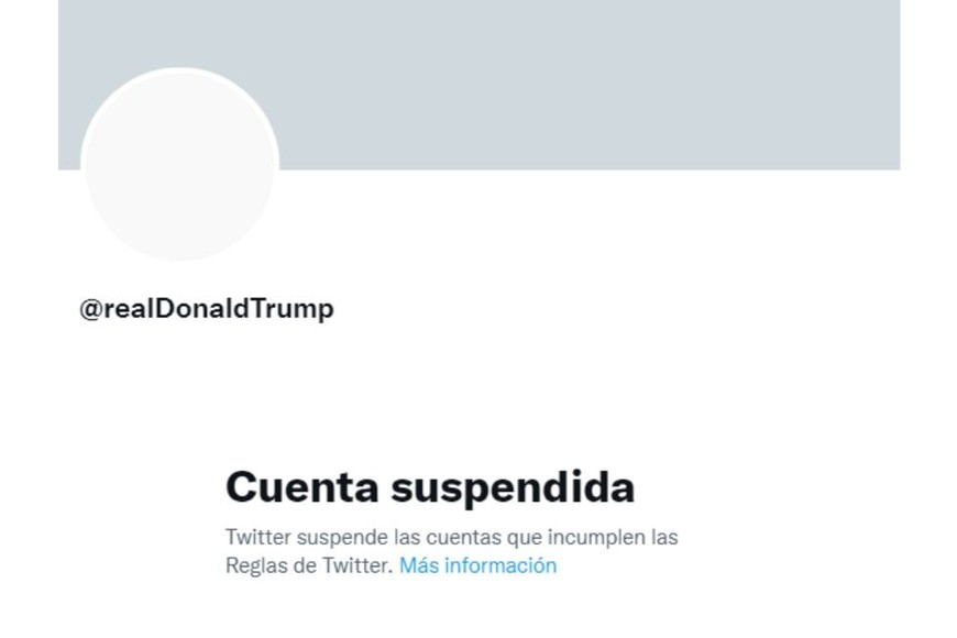 Así luce actualmente la cuenta de Donald Trump en Twitter.