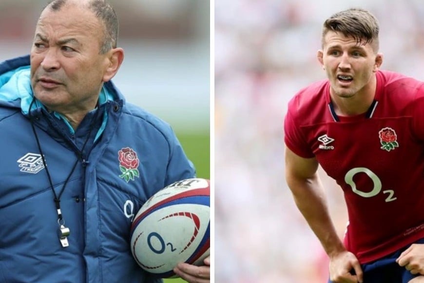 Eddie Jones y Tom Curry. Crédito: Prensa England Rugby.