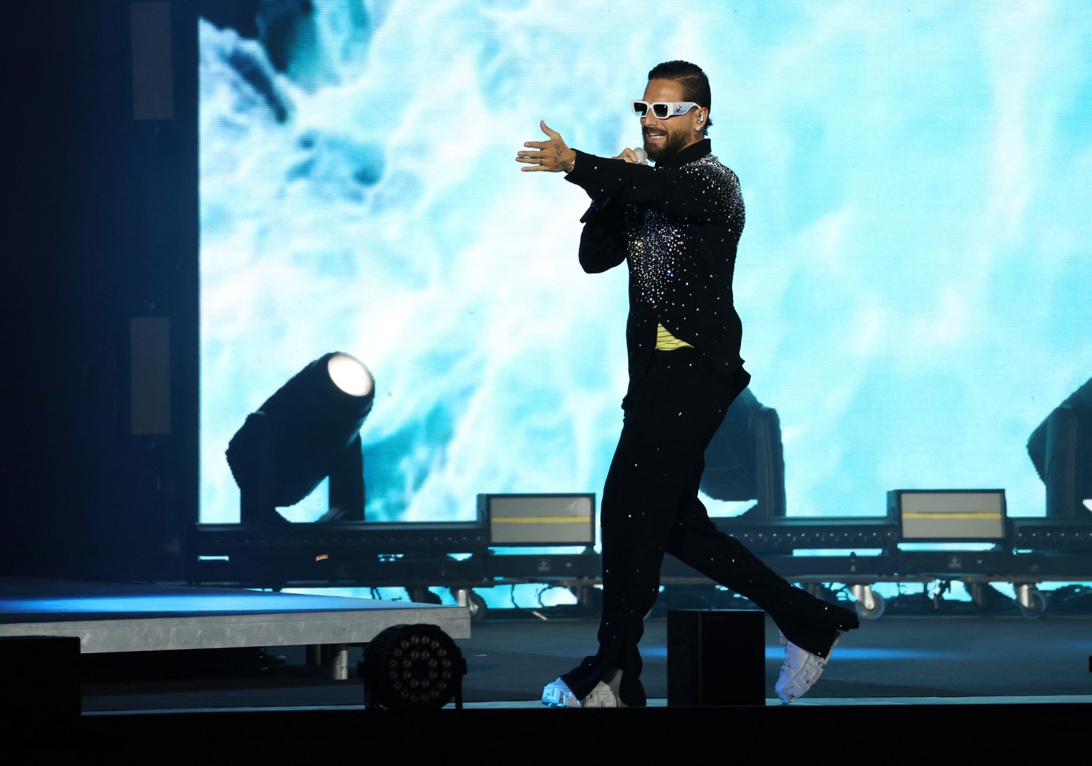 El colombiano Maluma dijo presente en el show. Crédito: Reuters.