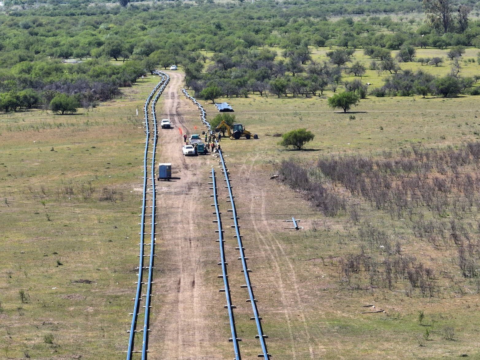 El cruce de la laguna Setúbal del gasoducto Gran Santa Fe sigue avanzando.