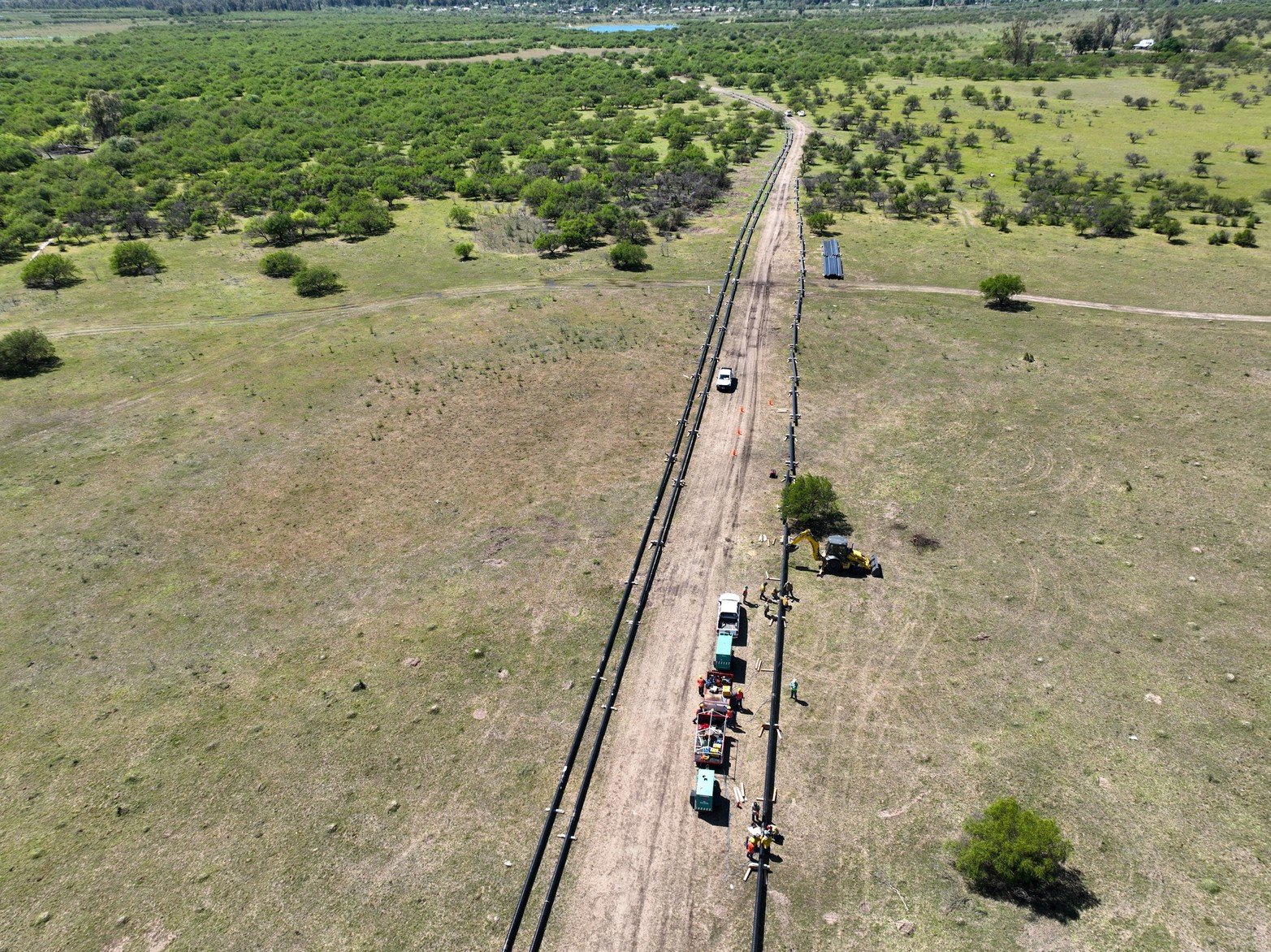 El cruce de la laguna Setúbal del gasoducto Gran Santa Fe sigue avanzando.