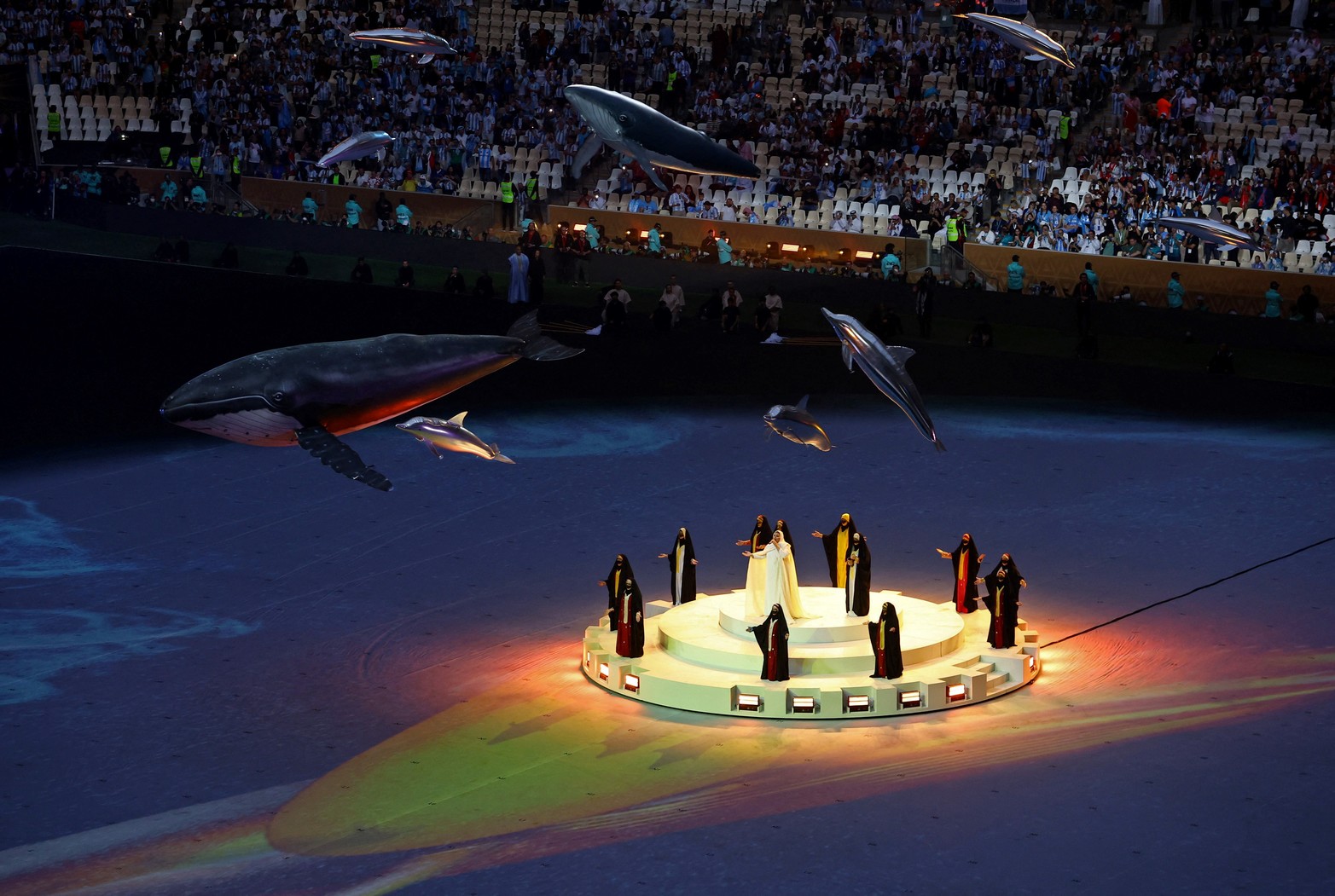 La fina de la Copa del Mundo de Fútbol, en Qatar la juegan Argentina y Francia. Las fotos del cierre del evento futbolero.