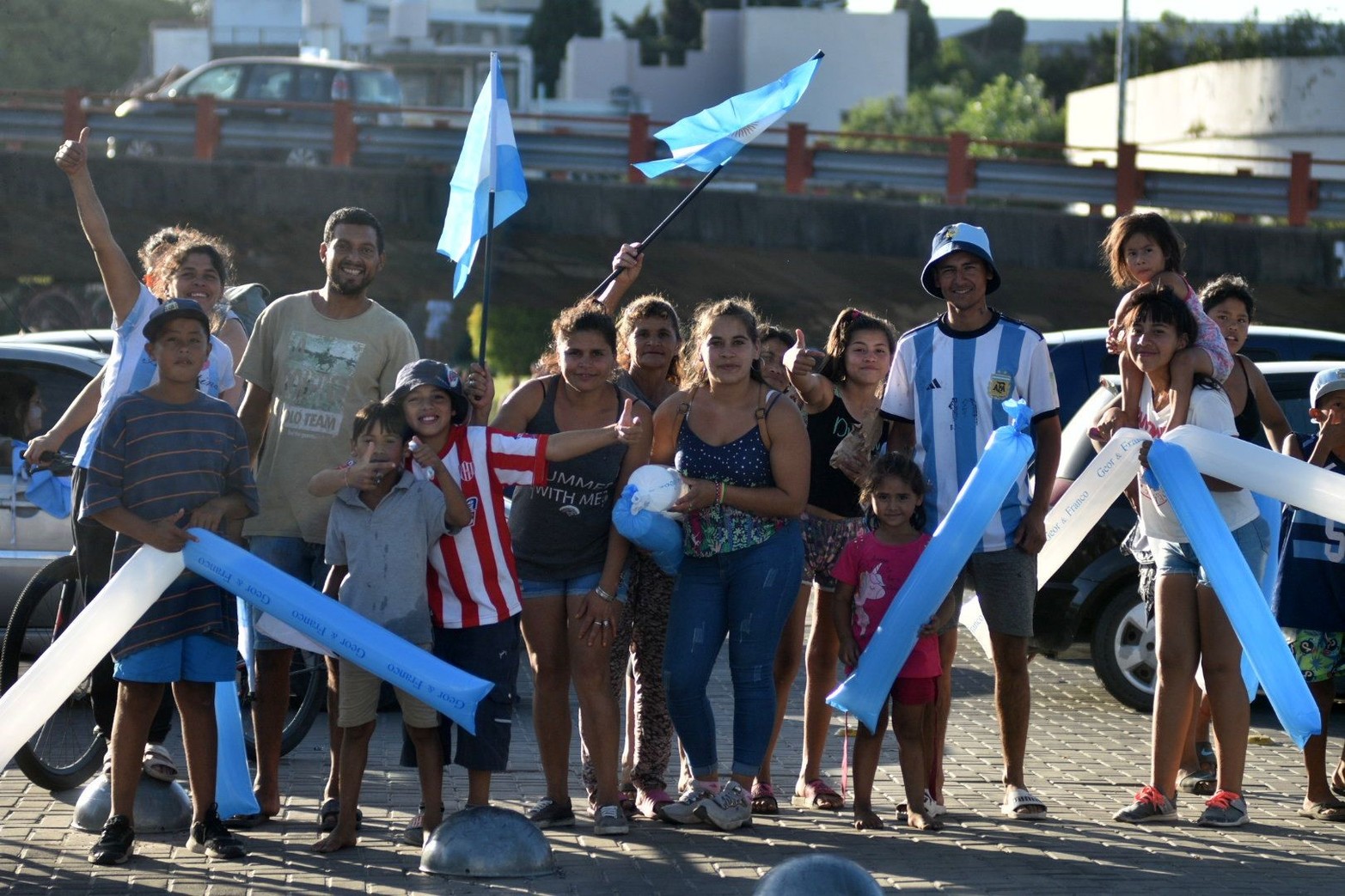 Los festejos en la costanera oeste, Argentina logró salir campeona del mundo en fútbol.