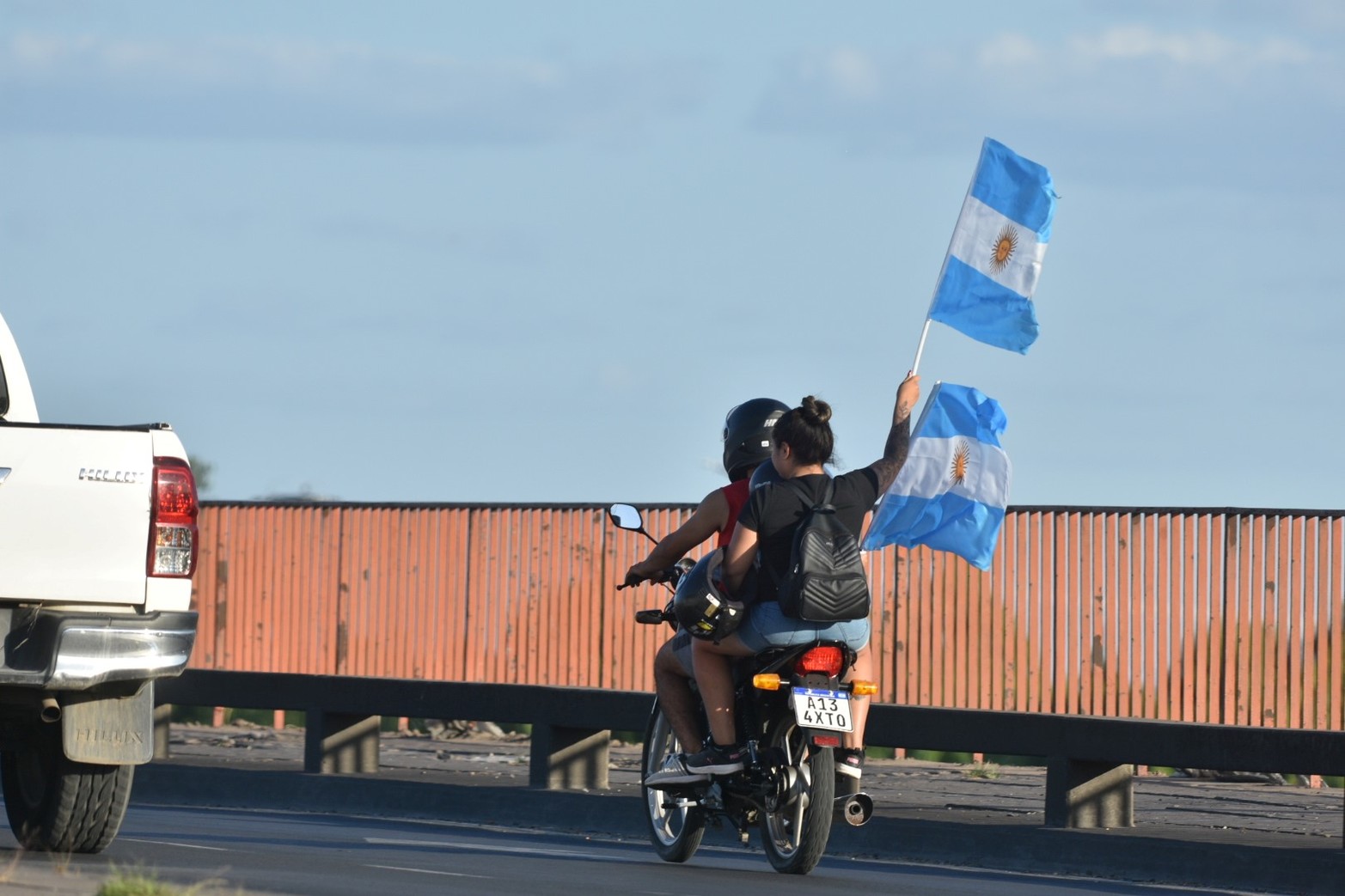 Los festejos en la costanera oeste, Argentina logró salir campeona del mundo en fútbol.