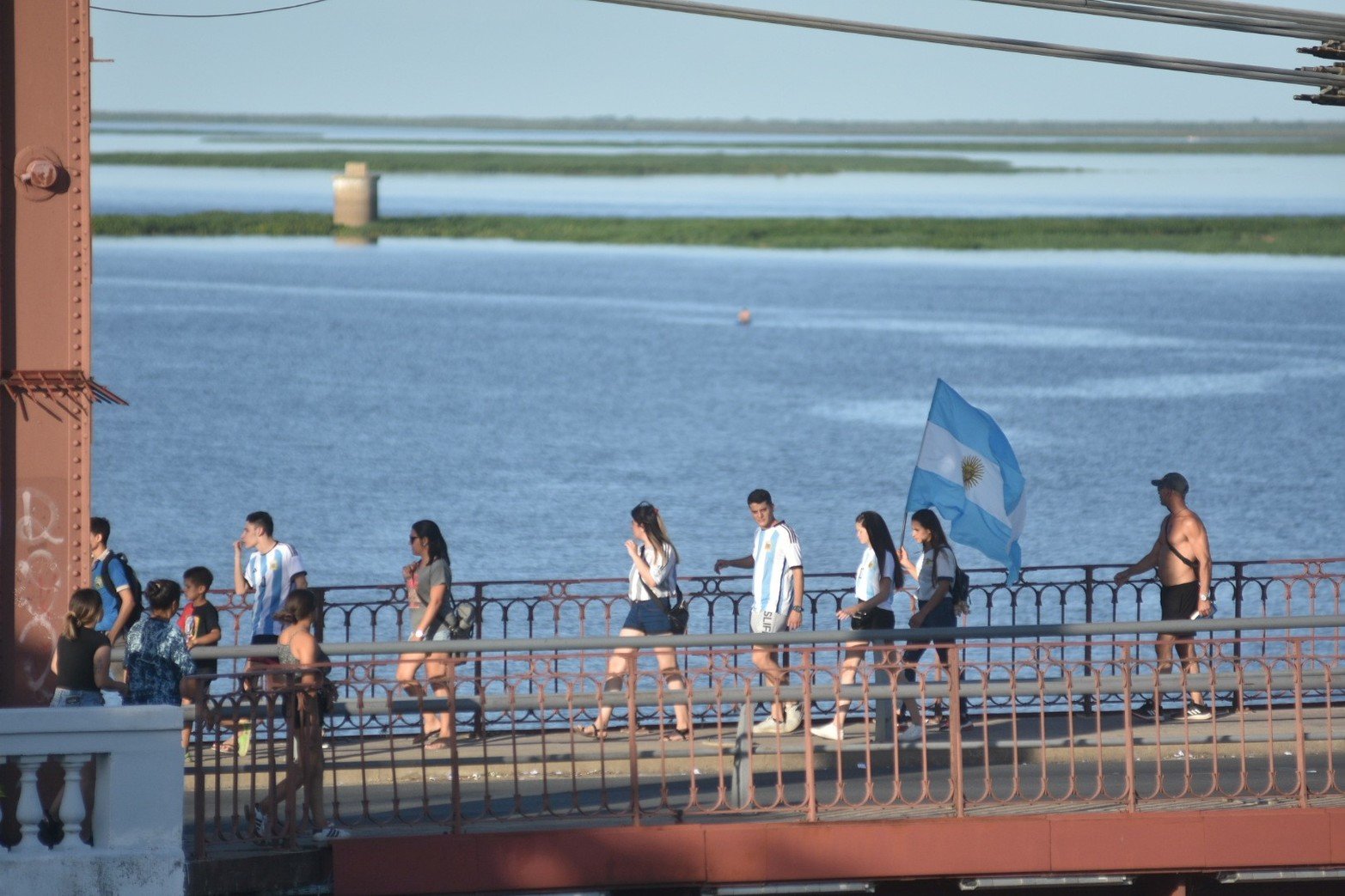 Los festejos en la costanera oeste, Argentina logró salir campeona del mundo en fútbol.