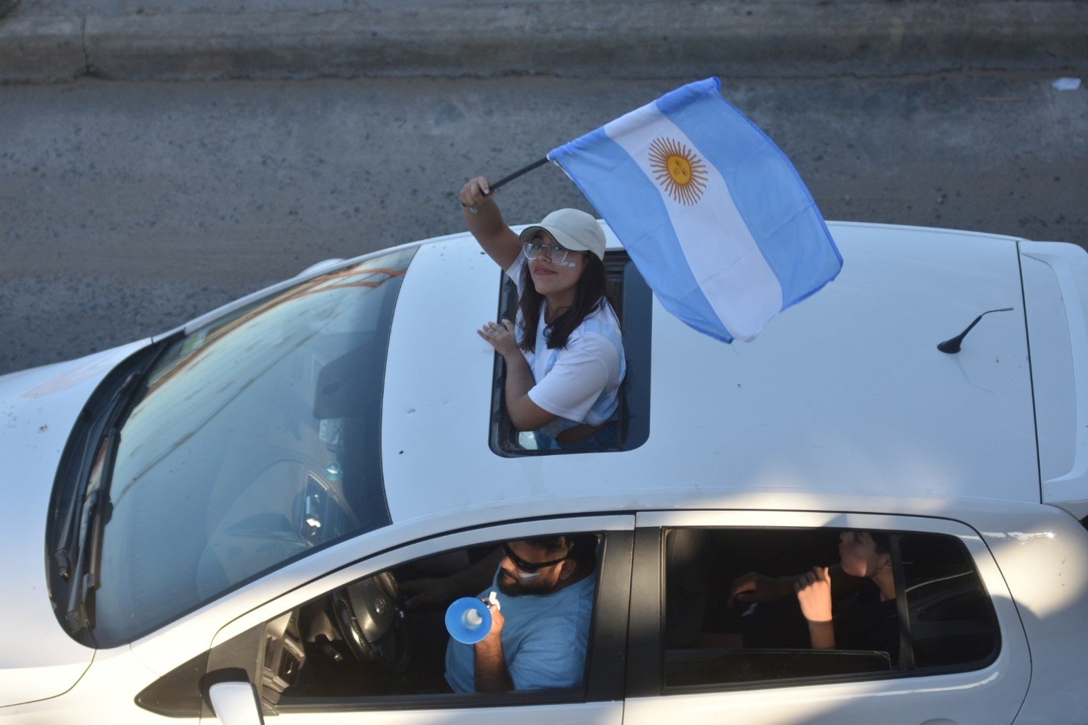 Los festejos en la costanera oeste, Argentina logró salir campeona del mundo en fútbol.