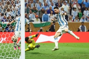 Soccer Football - FIFA World Cup Qatar 2022 - Final - Argentina v France - Lusail Stadium, Lusail, Qatar - December 18, 2022
Argentina's Lionel Messi scores their third goal REUTERS/Kai Pfaffenbach     TPX IMAGES OF THE DAY