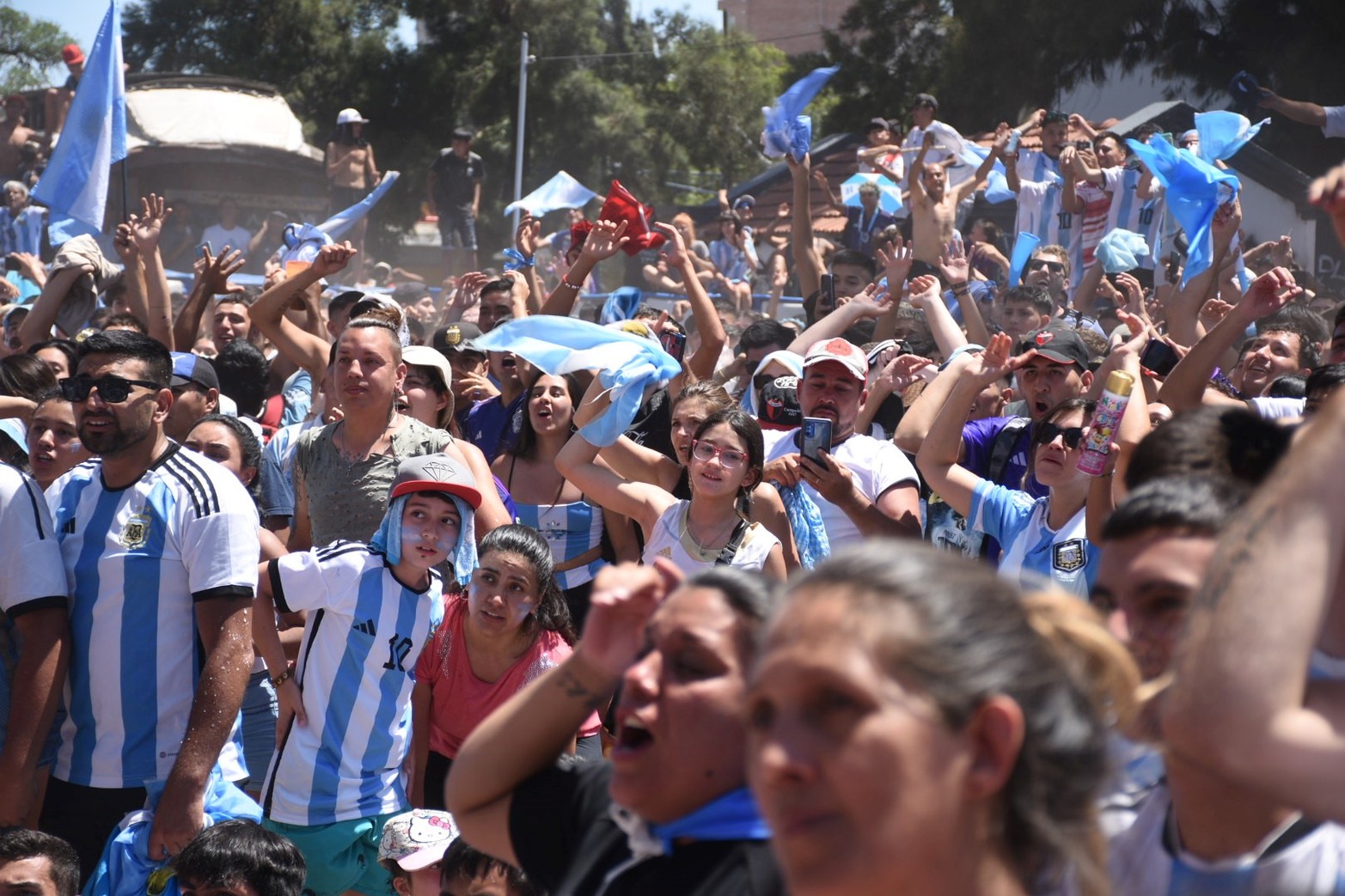 Los festejos en Santa Fe. Argentina campeón mundial luego de 36 años. Foto Pablo Aguirre..