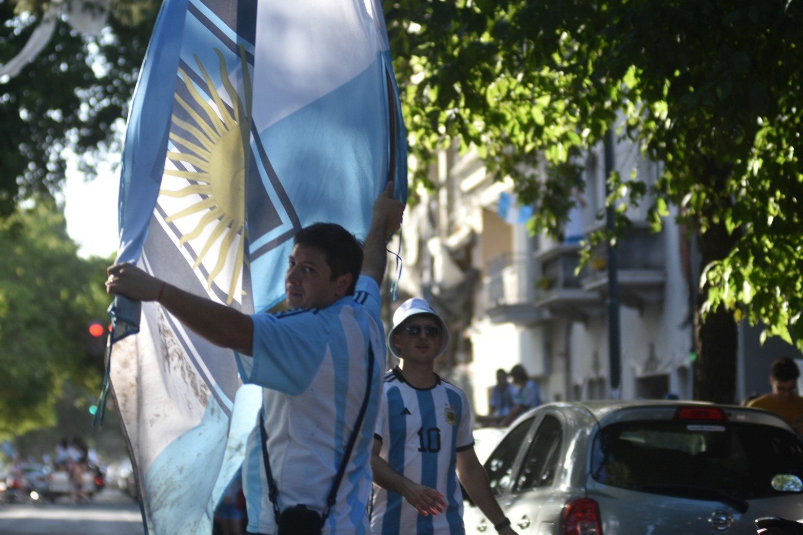 Los festejos en la costanera oeste, Argentina logró salir campeona del mundo en fútbol.