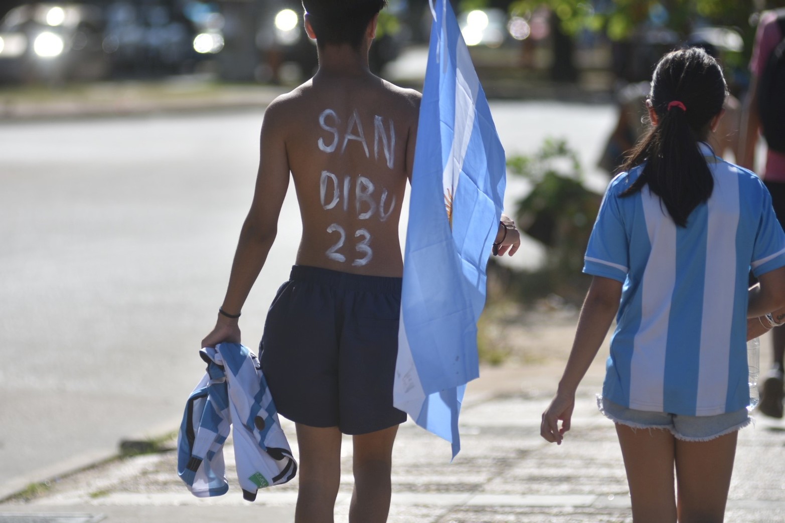 Los festejos en Santa Fe. Argentina campeón mundial luego de 36 años. Foto Manuel Fabatía